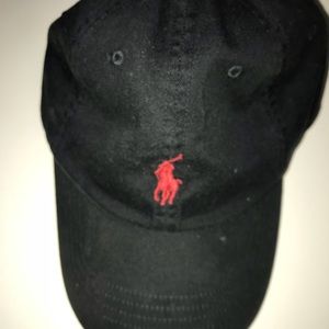 Black polo hat